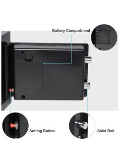 ALMUFARREJ Mini Electronic Deluxe Digital Security Safe Box With Electronic Keypad Lock and Physical Key For Home Office Hotel Jewelry Passport Watches Cash Storage  - Image 5