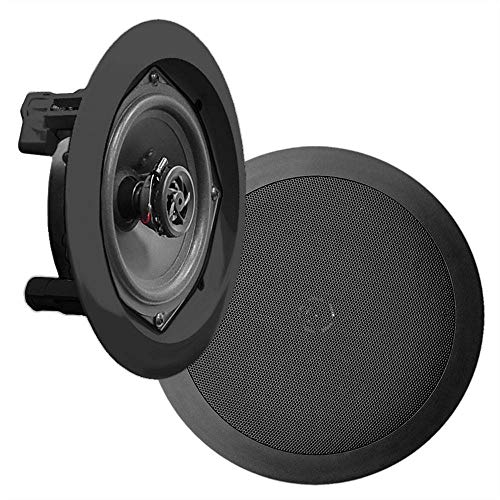 Pyle Ceiling Wall Mount Speakers - 5.25” Pair of 2-Way Midbass Woofer Speaker 1'' Polymer Dome Tweeter Flush Design w/ 80Hz - 20kHz Frequency Response & 150 Watts Peak Easy Installation - PDIC51RDBK - Image 2