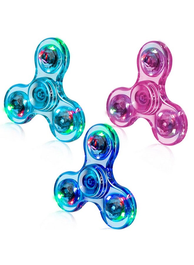 فيغرول مجموعة من 3 ألعاب سبينر تعمل بضوء LED، لعبة أصابع من الكريستال لعيد الشكر والكريسماس، هدية للأطفال، لتخفيف التوتر وتخفيف القلق - Image 1