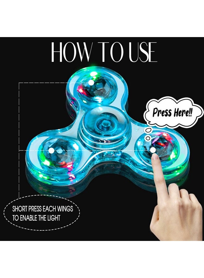 فيغرول مجموعة من 3 ألعاب سبينر تعمل بضوء LED، لعبة أصابع من الكريستال لعيد الشكر والكريسماس، هدية للأطفال، لتخفيف التوتر وتخفيف القلق - Image 2