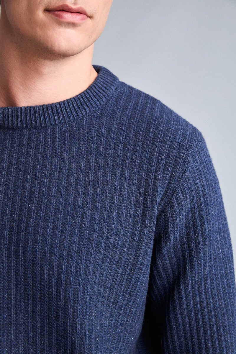 DeFacto Blue Man Standard Fit Crew Neck Knitwear Pullover Casual - Image 4