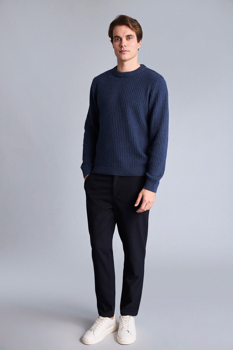DeFacto Blue Man Standard Fit Crew Neck Knitwear Pullover Casual - Image 2