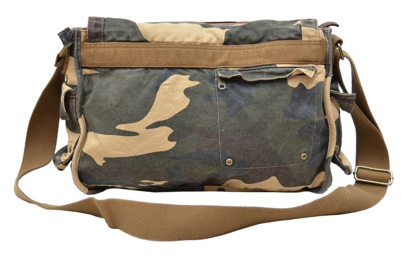 GOOTIUM Canvas Messenger Bag - Vintage Cross Body Shoulder Satchel, Camo - Image 5