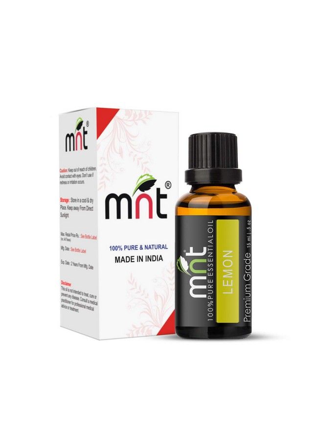 MNT Lemon Essential Oil 100% Pure & Natural Therapeutic Grade Oil For Healthier Skin Hair Body Face And Aromatherapy (15Ml) - Image 2
