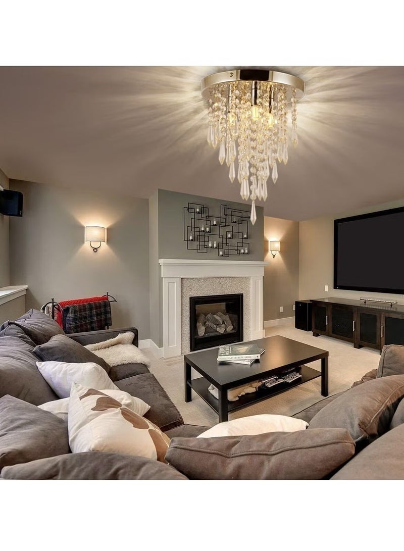 يوڠام ثريا كريستال معلقة بـ 4 أضواء، مصباح سقف للإضاءة في غرفة النوم أو الممر، بحجم 45 × 46 سم - Image 5