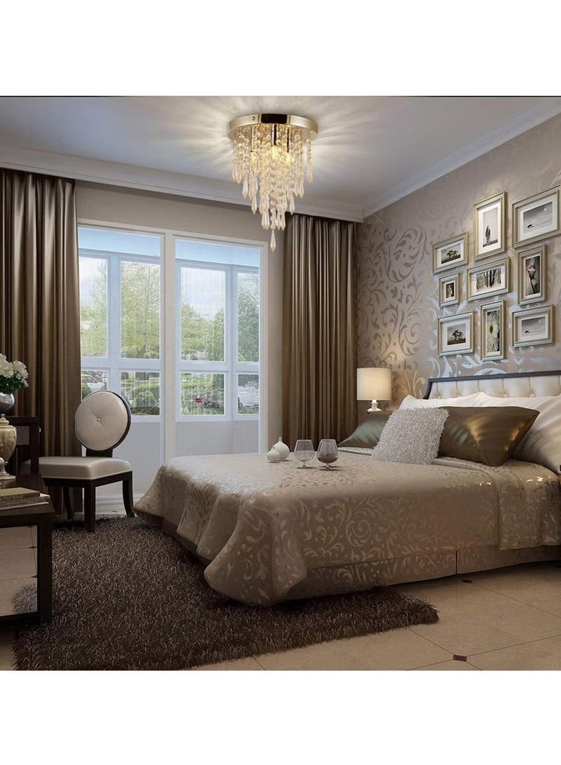 يوڠام ثريا كريستال معلقة بـ 4 أضواء، مصباح سقف للإضاءة في غرفة النوم أو الممر، بحجم 45 × 46 سم - Image 2