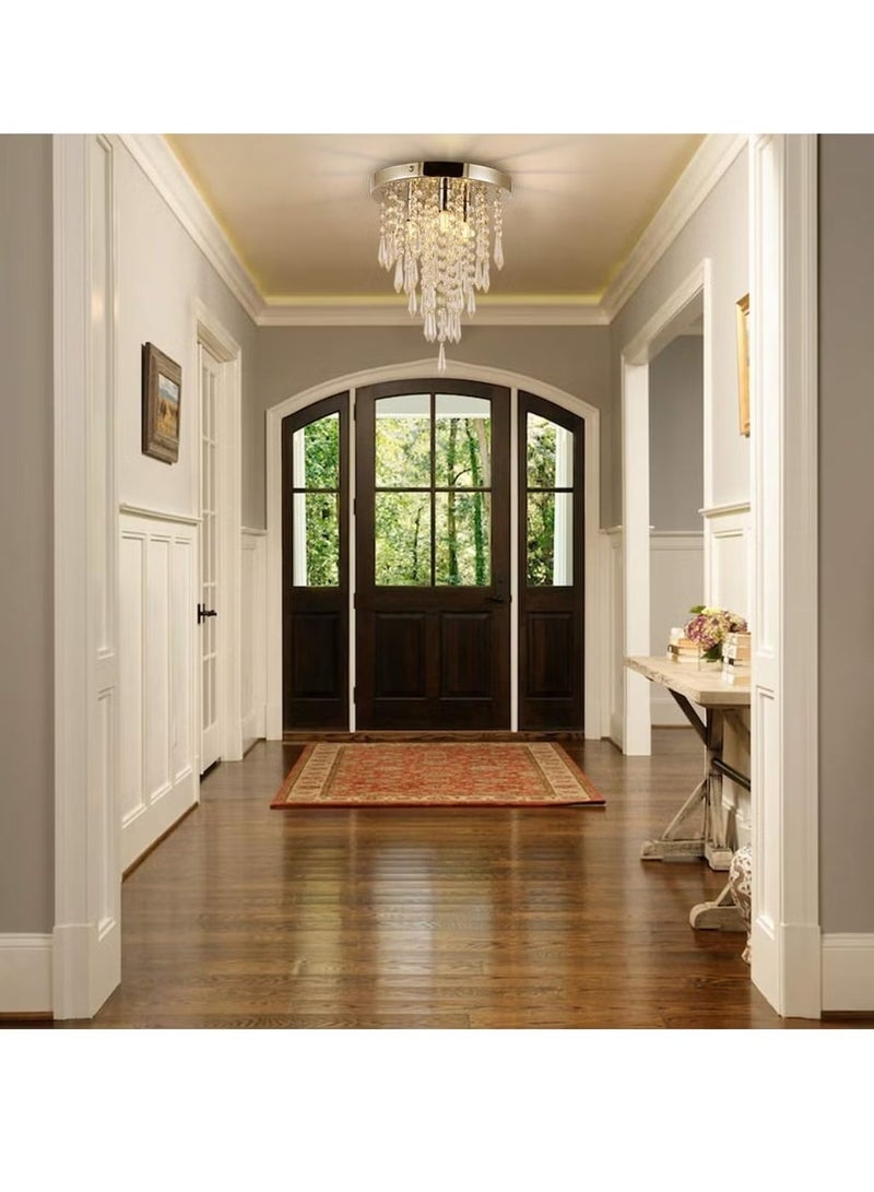 يوڠام ثريا كريستال معلقة بـ 4 أضواء، مصباح سقف للإضاءة في غرفة النوم أو الممر، بحجم 45 × 46 سم - Image 3