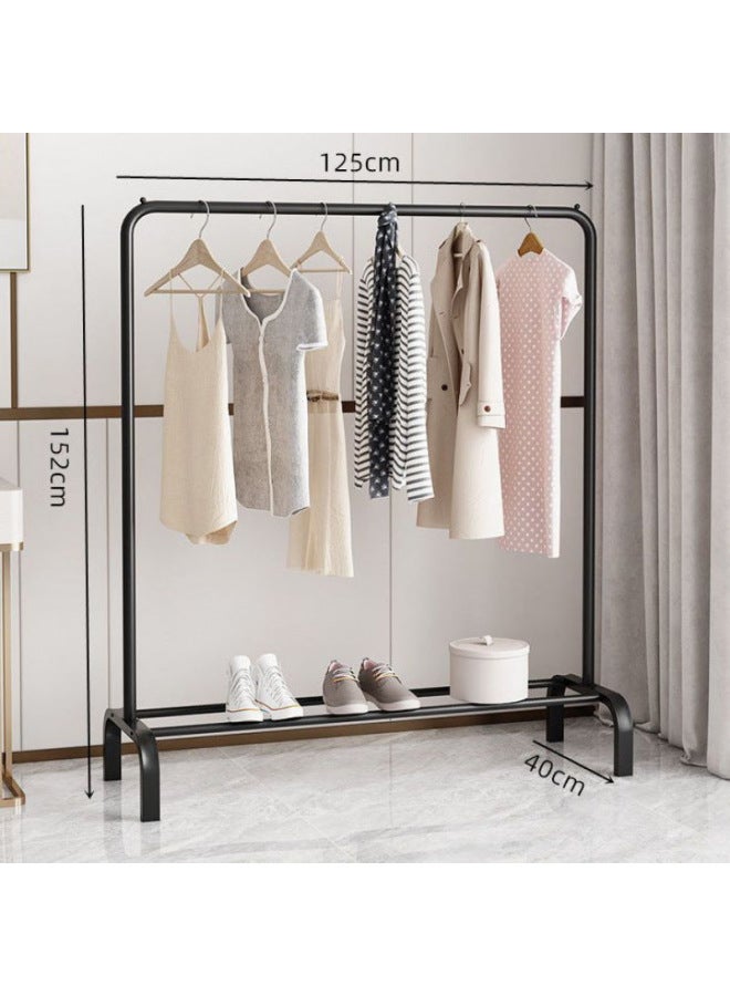 Bold Hanger Floor Drying Rack Household Indoor Folding Vertical Clothes Shelf Simple Wardrobe Storage-Color:Black  125cm Long Arch Style  - Image 1
