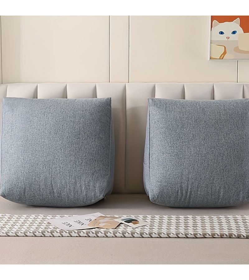 1pc Ink Gray Extra Large Bed Head Reading Cushion Comfortable Zipper Closure Washable Polyester Back Pillow for Cozy Bedroom Decor - Image 5