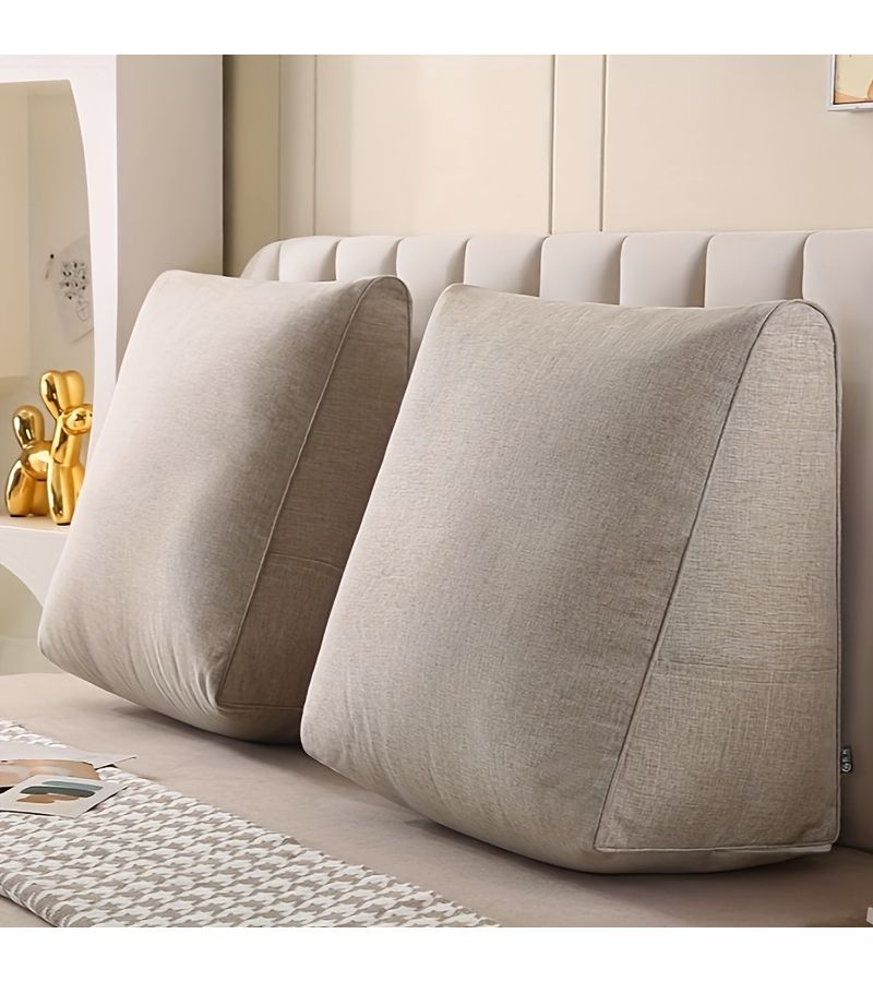 1pc Ink Gray Extra Large Bed Head Reading Cushion Comfortable Zipper Closure Washable Polyester Back Pillow for Cozy Bedroom Decor - Image 2