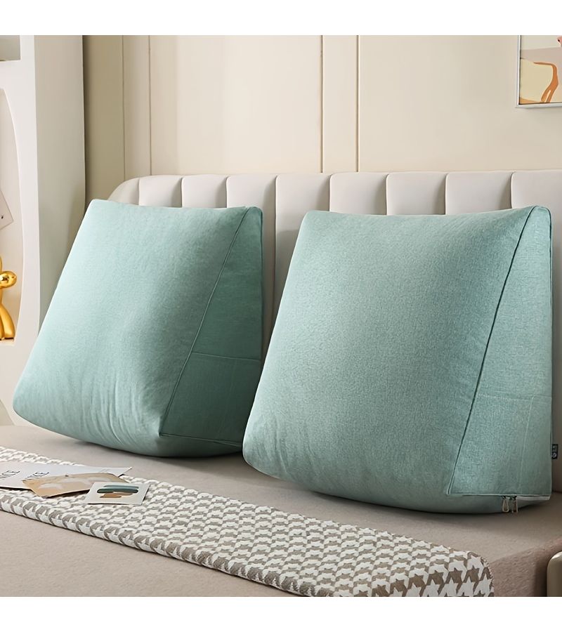 1pc Ink Gray Extra Large Bed Head Reading Cushion Comfortable Zipper Closure Washable Polyester Back Pillow for Cozy Bedroom Decor - Image 4