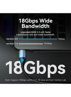 فينشن كابل HDMI ذكر إلى ذكر 4K HD من VENTION، مصنوع من سبائك الألمنيوم، بطول  - Image 5
