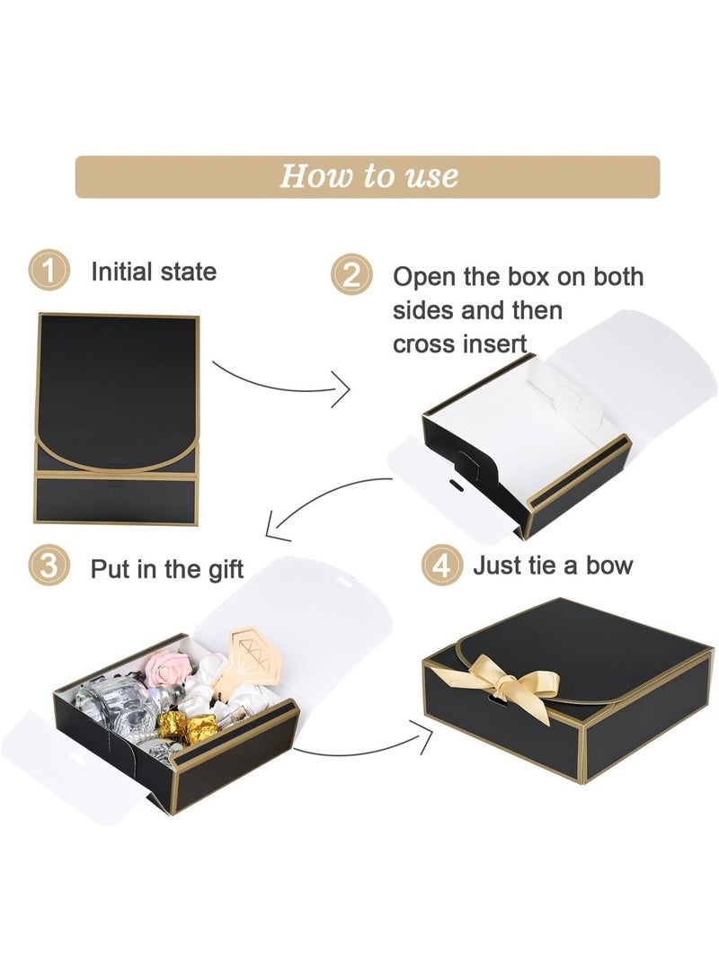 Bukela 10Pack Small Gift Boxes, 6.5''x6.5''x2'' Black Gift Boxes with Ribbon, Small Boxes for Gifts Birthday Wedding Party Valentine's Day Mother's Day - Image 2