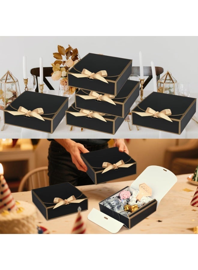 Bukela 10Pack Small Gift Boxes, 6.5''x6.5''x2'' Black Gift Boxes with Ribbon, Small Boxes for Gifts Birthday Wedding Party Valentine's Day Mother's Day - Image 4