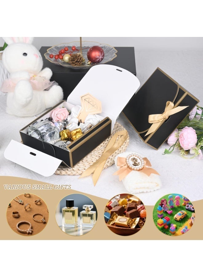 Bukela 10Pack Small Gift Boxes, 6.5''x6.5''x2'' Black Gift Boxes with Ribbon, Small Boxes for Gifts Birthday Wedding Party Valentine's Day Mother's Day - Image 5