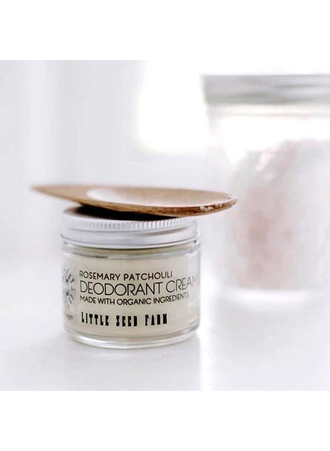 Little Seed Farm All Natural Deodorant Cream, Aluminum Free Deodorant for Women or Men, 2.4 Ounce - Rosemary Patchouli - Image 2