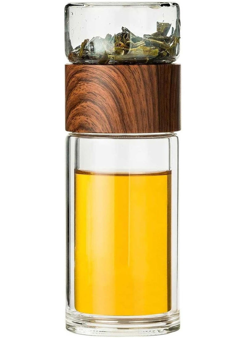 Generic - Double-Walled Water Bottle with Tea Infuser, 12.5 oz, Ideal for Green Tea, Iced Tea, Cold Brew Coffee, or Hot/Cold Water. Includes Travel Mug, Tea Cup, Glass Design. - Image 1