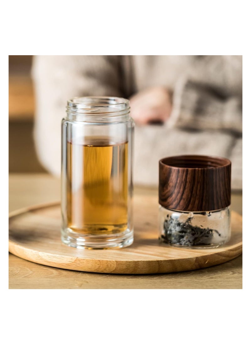 Generic - Double-Walled Water Bottle with Tea Infuser, 12.5 oz, Ideal for Green Tea, Iced Tea, Cold Brew Coffee, or Hot/Cold Water. Includes Travel Mug, Tea Cup, Glass Design. - Image 1