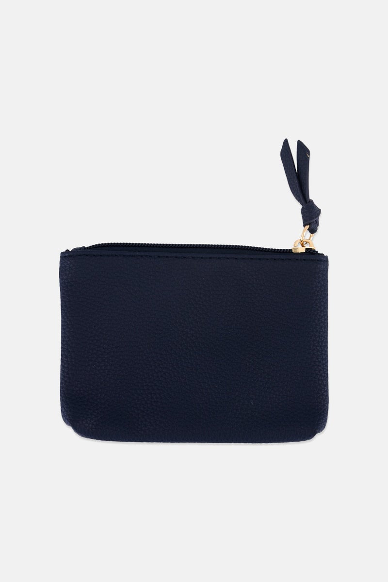 Caracol Women Plain Mini Pouch 10 H x 14 L x 1,5 W cm, Navy  - Image 2
