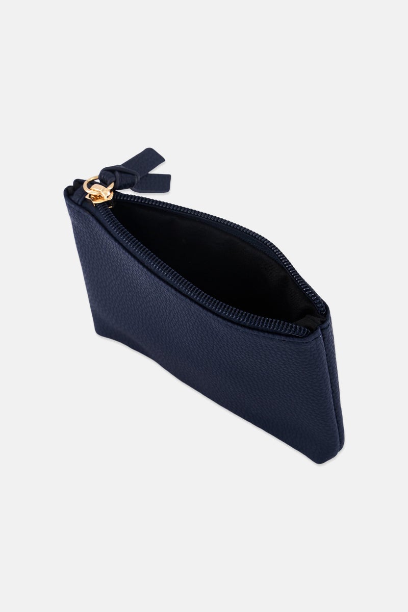 Caracol Women Plain Mini Pouch 10 H x 14 L x 1,5 W cm, Navy  - Image 3