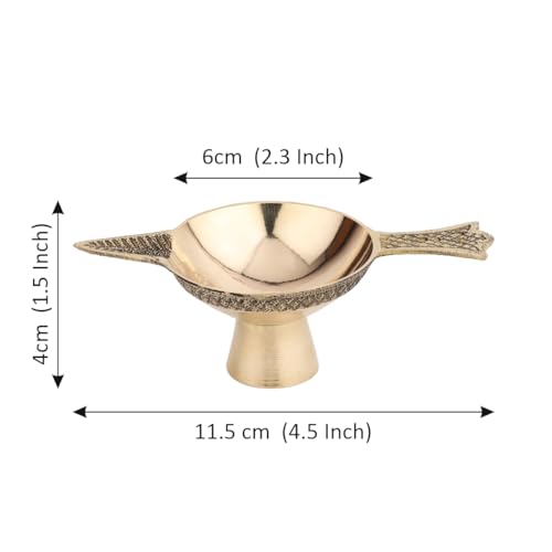 Rolimoli Pure Brass Akhand Laxmi Diya Oil Deepak for Daily use Pooja Dia (Size No 1, Set of 4) - Image 4