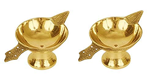 Rolimoli Pure Brass Akhand Laxmi Diya Oil Deepak for Daily use Pooja Dia (Size No 1, Set of 4) - Image 2