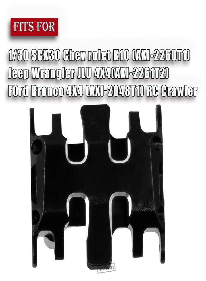 ARRCat Aluminium Chassis Protection Upgrades Part for 1/30 SCX30 Chev rolet K10/Jeep Wrangler JLU 4X4/F0rd Bronco 4X4 RC Crawler,AXI-2260T1/AXI-2261T2/AXI-2048T1,RC Alloy Skid Plate Chassis,Black - Image 2