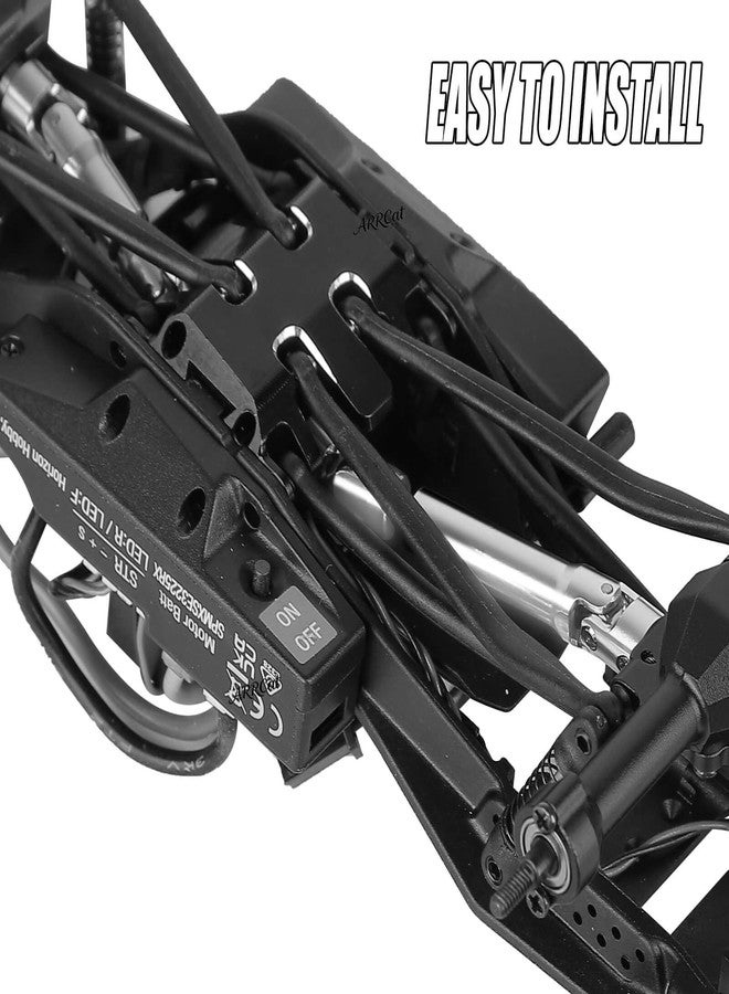 ARRCat Aluminium Chassis Protection Upgrades Part for 1/30 SCX30 Chev rolet K10/Jeep Wrangler JLU 4X4/F0rd Bronco 4X4 RC Crawler,AXI-2260T1/AXI-2261T2/AXI-2048T1,RC Alloy Skid Plate Chassis,Black - Image 4