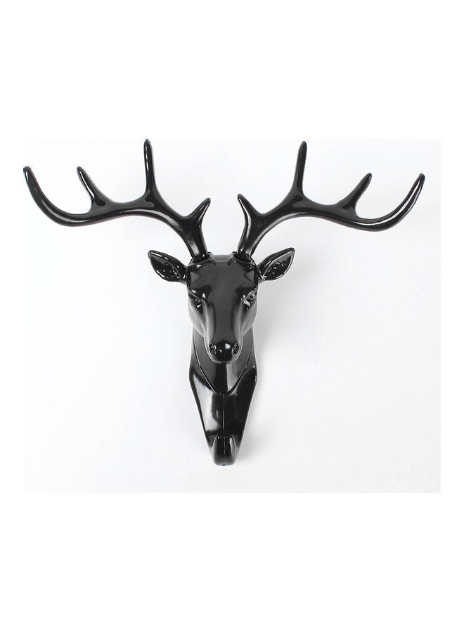 NIBEMINENT Deer Head With Antler Adhesive Hook Black 18.5x17cm - Image 1