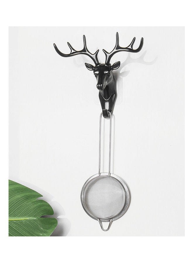 NIBEMINENT Deer Head With Antler Adhesive Hook Black 18.5x17cm - Image 3