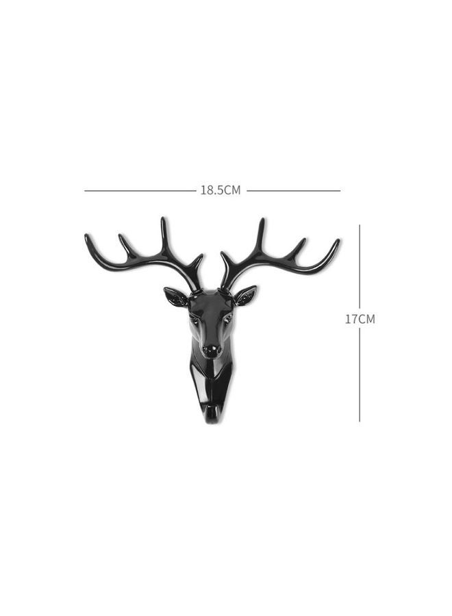 NIBEMINENT Deer Head With Antler Adhesive Hook Black 18.5x17cm - Image 2