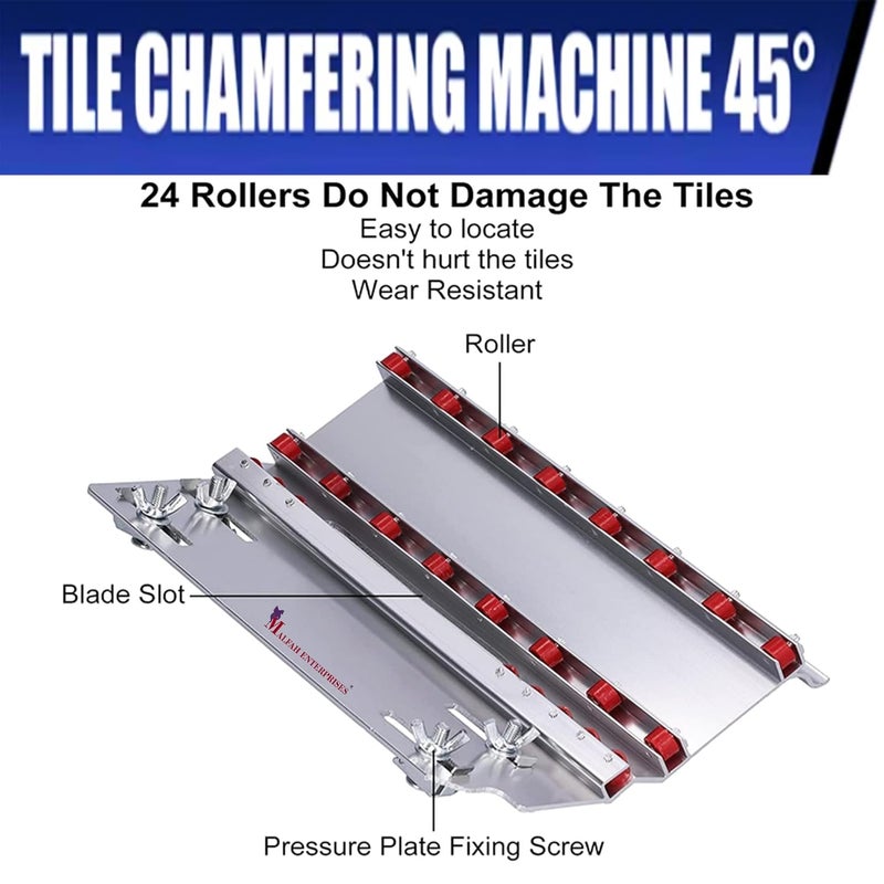 Malfah Enterprises Malfah Chamfering Tool 45 Degree Angle Cutting Frame Tile Chamfering Tool Roller Seat for Marble Granite Tiles and Wood Cutting  - Image 2