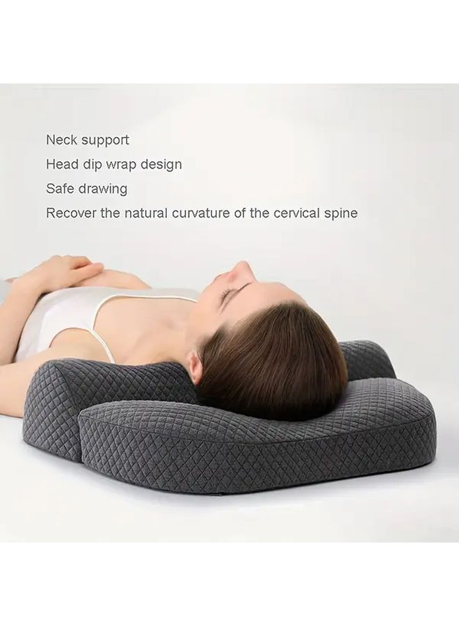 1pc Traction Cervical Pillow Slow Rebound Luxury Neck Support Sleep Aid For Relaxation Comfortable Rest Home Office Travel Firm Sleeping Pillow Shoulder Side Sleep Massage Headrest Bed Side Sleepers - Image 3