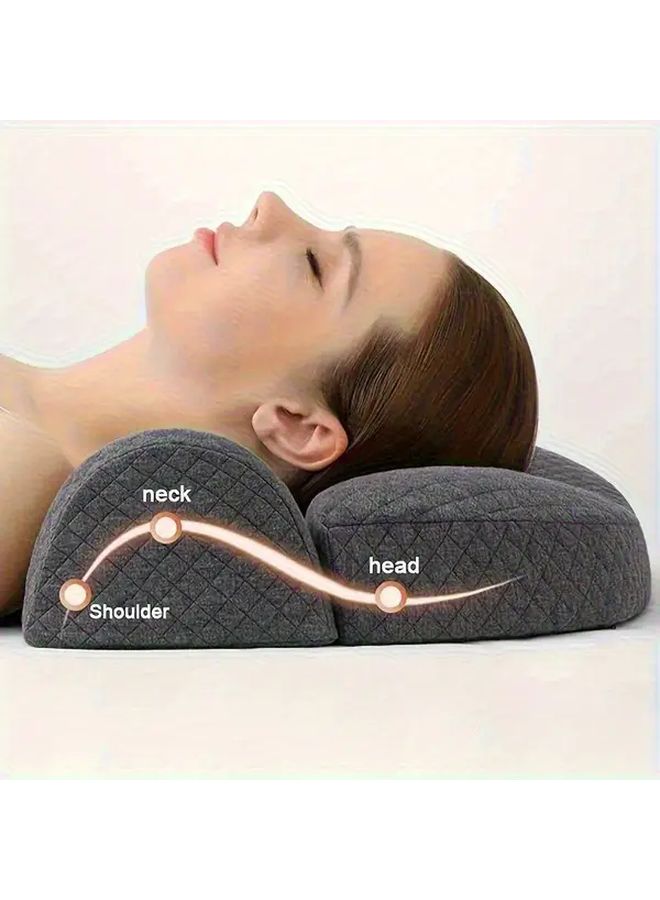 1pc Traction Cervical Pillow Slow Rebound Luxury Neck Support Sleep Aid For Relaxation Comfortable Rest Home Office Travel Firm Sleeping Pillow Shoulder Side Sleep Massage Headrest Bed Side Sleepers - Image 2