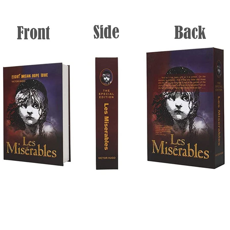 EIOUMAX Booksafe Diversion Secret Real Book Hidden Safe with Key Lock Real Paper Book Locking-Les Miserables - Image 4