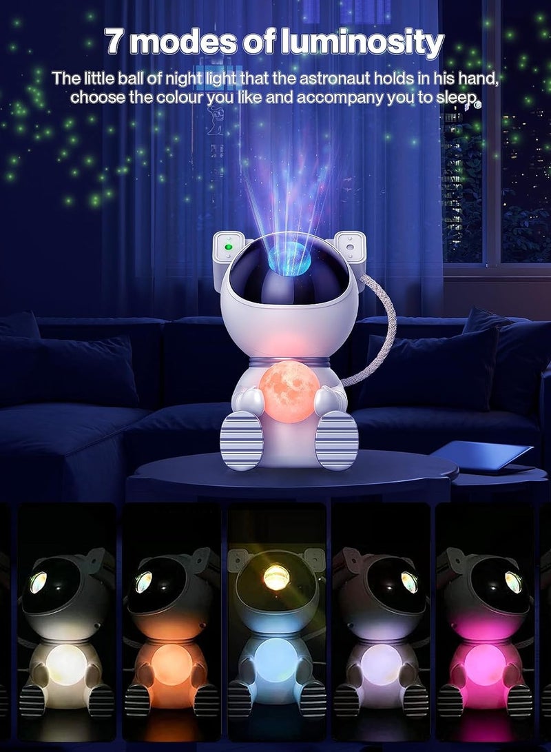 راكسوم Galaxy Star Projector Night Light - جهاز عرض فضاء رائد الفضاء 2.0، مصباح سقف LED سديم مليء بالنجوم مع مؤقت وجهاز تحكم عن بعد، جمالي لتزيين غرفة الأطفال، أفضل الهدايا للأطفال والكبار  - Image 2