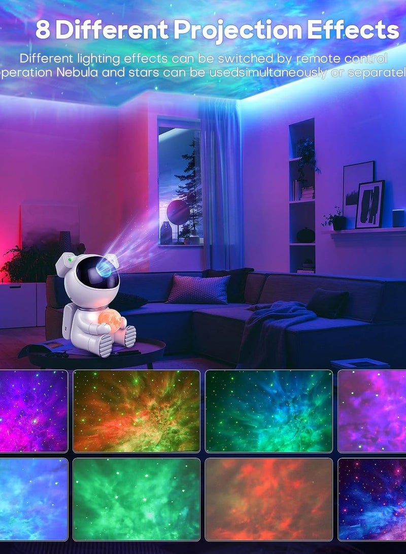 راكسوم Galaxy Star Projector Night Light - جهاز عرض فضاء رائد الفضاء 2.0، مصباح سقف LED سديم مليء بالنجوم مع مؤقت وجهاز تحكم عن بعد، جمالي لتزيين غرفة الأطفال، أفضل الهدايا للأطفال والكبار  - Image 3
