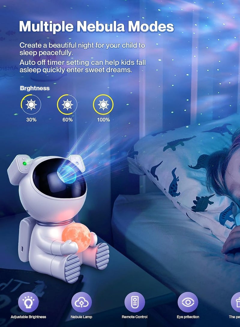راكسوم Galaxy Star Projector Night Light - جهاز عرض فضاء رائد الفضاء 2.0، مصباح سقف LED سديم مليء بالنجوم مع مؤقت وجهاز تحكم عن بعد، جمالي لتزيين غرفة الأطفال، أفضل الهدايا للأطفال والكبار  - Image 4