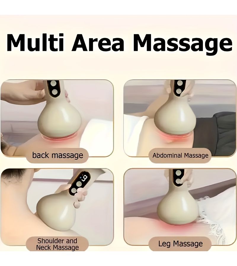 Intelligent 9 Speed Adjustable Cupping Massager With Scraping Function 1200mAh Battery Life Light Yellow Color Includes 8 Steel Balls As A Gift - Image 5