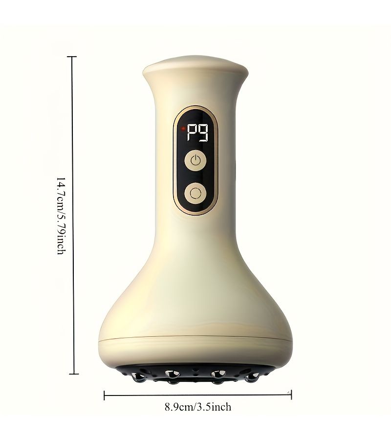 Intelligent 9 Speed Adjustable Cupping Massager With Scraping Function 1200mAh Battery Life Light Yellow Color Includes 8 Steel Balls As A Gift - Image 2
