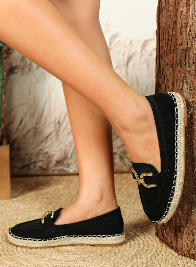 Sneak-a-Peek Sneak-a-Peek Metal Accent Embellished Slip On Espadrilles