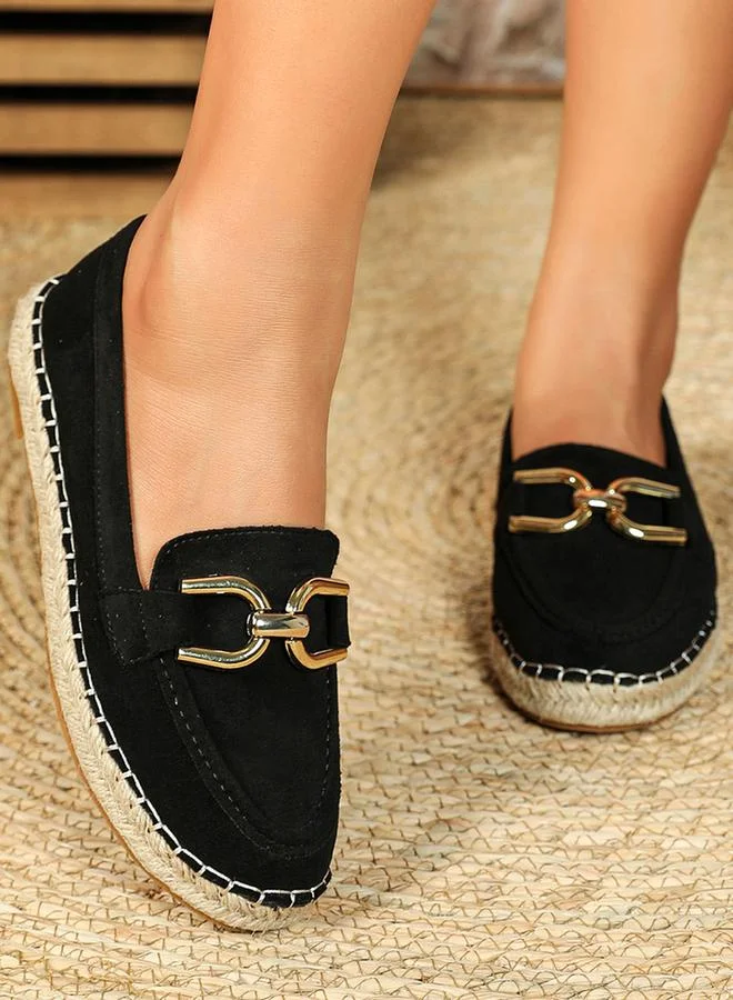Sneak-a-Peek Sneak-a-Peek Metal Accent Embellished Slip On Espadrilles