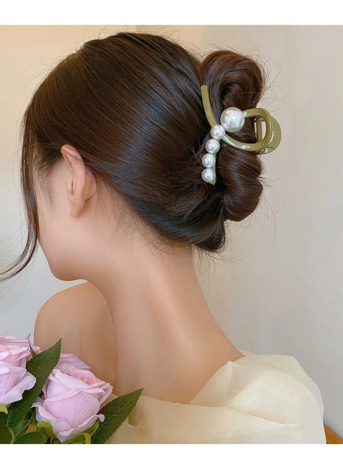 Lavida Fashion Pearl Elegance Grip Hair Clip For Women Suitable for Daily, Dating, Party, Gift -Green - Image 2