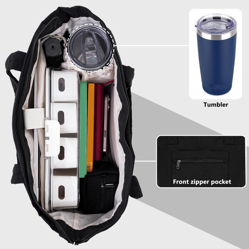 Geelyda Puffer Tote Bag with Cup Holder & Laptop Compartment & Trolley Sleeve for Travel, Work, Nurse, Teacher, Women - Image 4