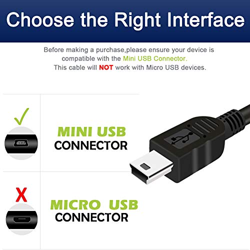 SCOVEE USB Cable for Canon Camera Charger,Mini USB Cable Data Transfer Cord for Canon PowerShot Rebel EOS DSLR ELPH Camcorders. Interface Replacement Charging Cord for Canon Digital Camera PC to Computer 6ft - Image 3