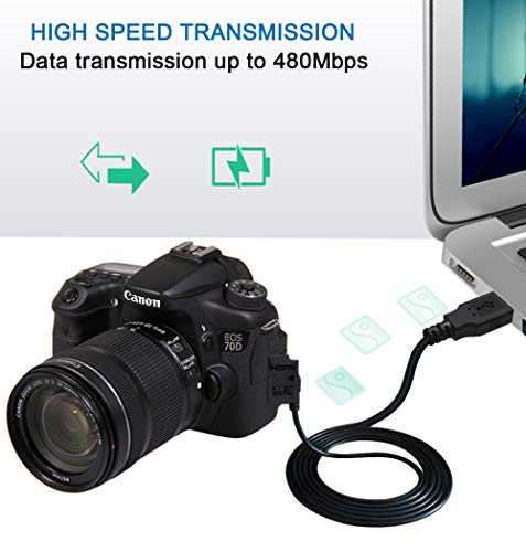 SCOVEE USB Cable for Canon Camera Charger,Mini USB Cable Data Transfer Cord for Canon PowerShot Rebel EOS DSLR ELPH Camcorders. Interface Replacement Charging Cord for Canon Digital Camera PC to Computer 6ft - Image 5