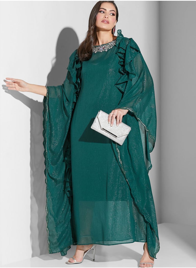 Ruffle Embellished Cape Sleeve Kaftan - pzsku/ZACFCAA88808BED9FFB7BZ/45/_/1698975316/67e2759d-287e-4dbe-9a18-d8a2d0d8ffc3