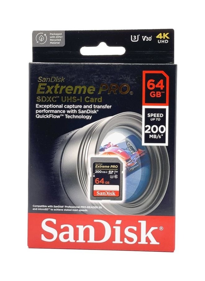 Sandisk 64 GB Extreme PRO SDHC And SDXC UHS-I Card Memory Card SDSDXXU-064G-GN4IN 64 GB  - Image 1