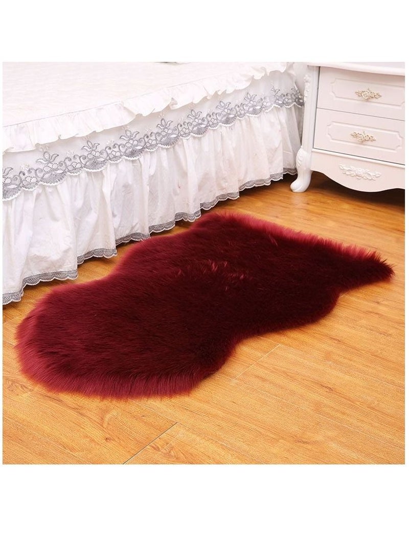 Fluffy Imitation Wool couch Carpet Bedroom Decoration Bedside Carpet Living Room Carpet Irregular Plush Carpet Modern Minimalist - Image 1