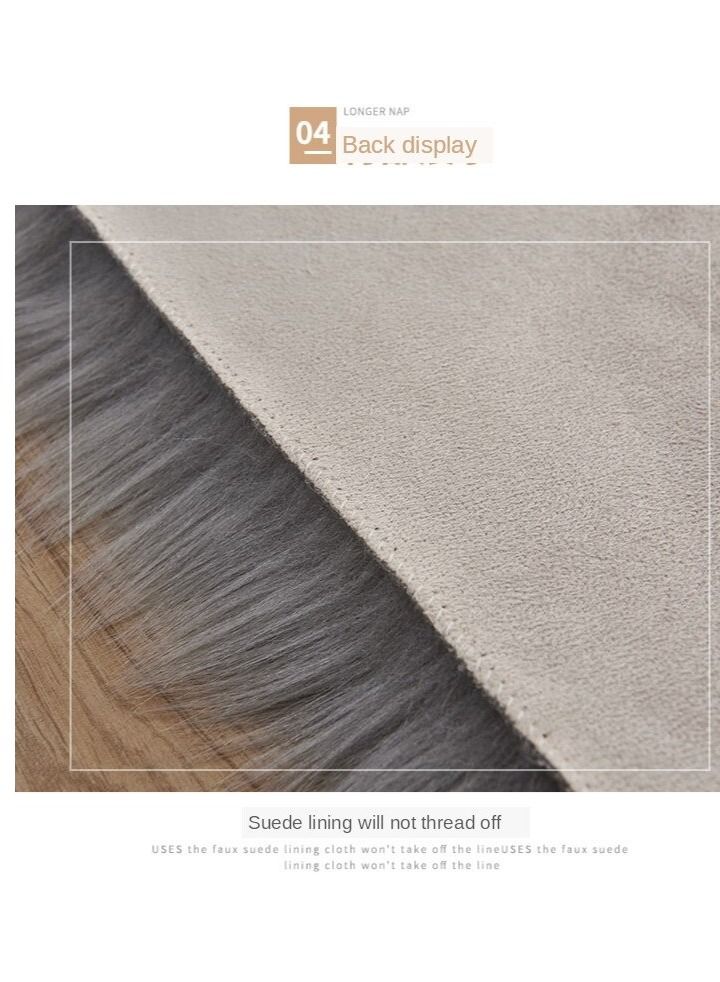 Fluffy Imitation Wool couch Carpet Bedroom Decoration Bedside Carpet Living Room Carpet Irregular Plush Carpet Modern Minimalist - Image 2